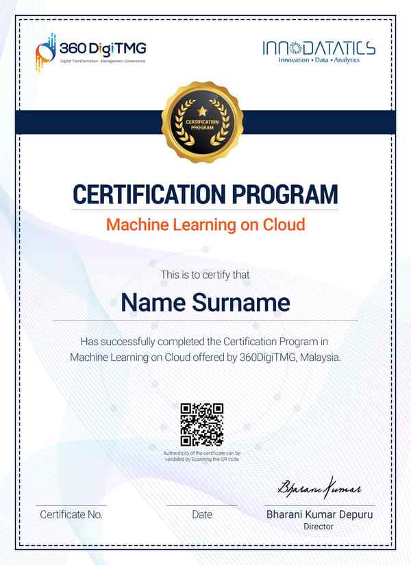 machine learning on cloud certification - 360digitmg