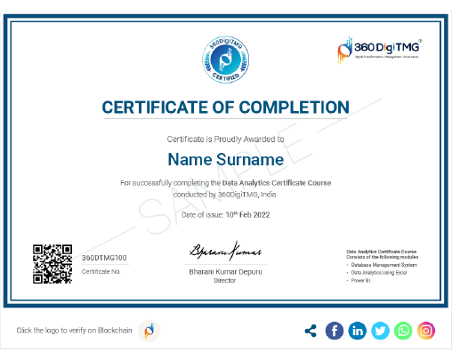 360digitmg - Data Analytics Certificate