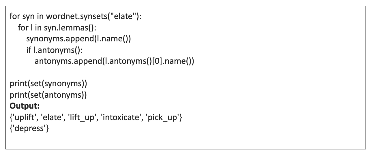 Antonyms from NLTK WordNet