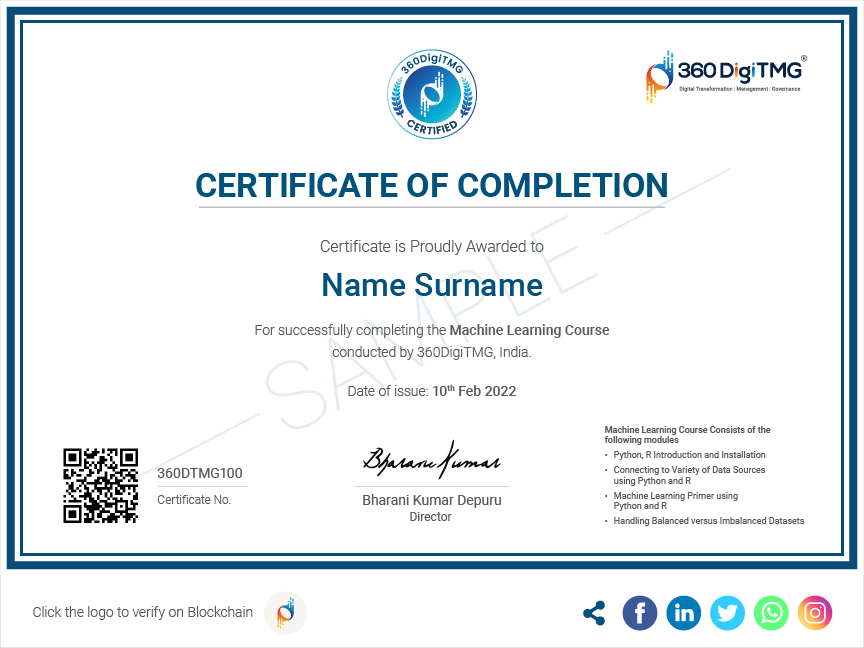 machine learning certification in Bangalore