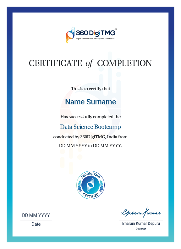 data science certificate in india - 360digitmg