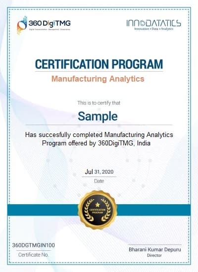 manufacturing analytics course certification - 360digitmg