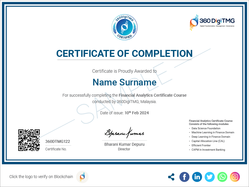 financial analytics course certificate - 360digitmg