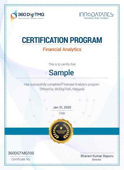 financial analytics course certificate - 360digitmg